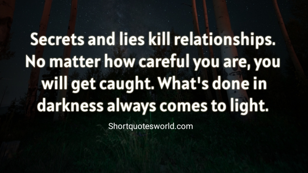 Remove Secrets and Lies from Your Relationship – Short Quotes World